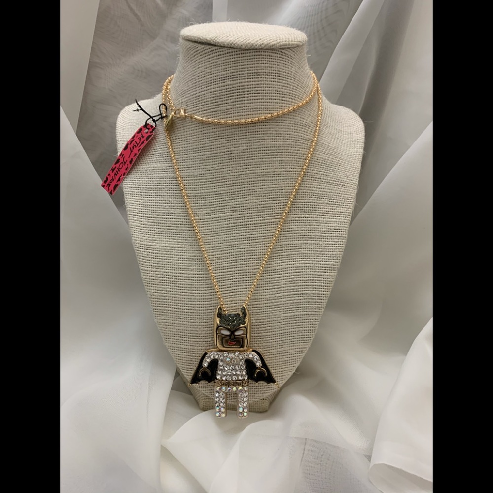 Betsey Johnson Necklace with Batman Charm